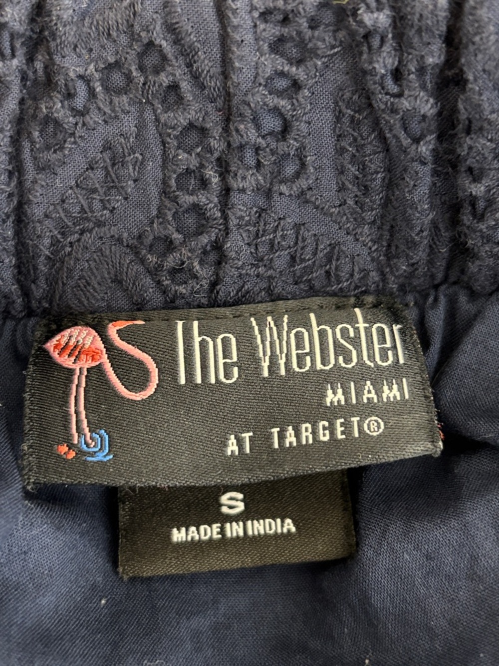 The Webster Navy Cotton Floral Lace Skater Skirt Small - Picture 8 of 8